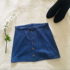 Dolls Kill Newbury Kustom Faux Suede Button Skirt